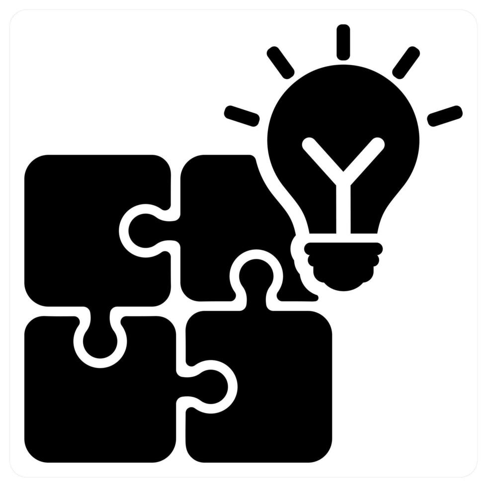 Business Solution icon concept in black color vector