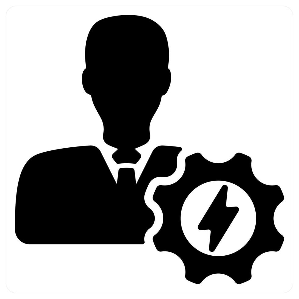 Efficient Person icon concept in black vector