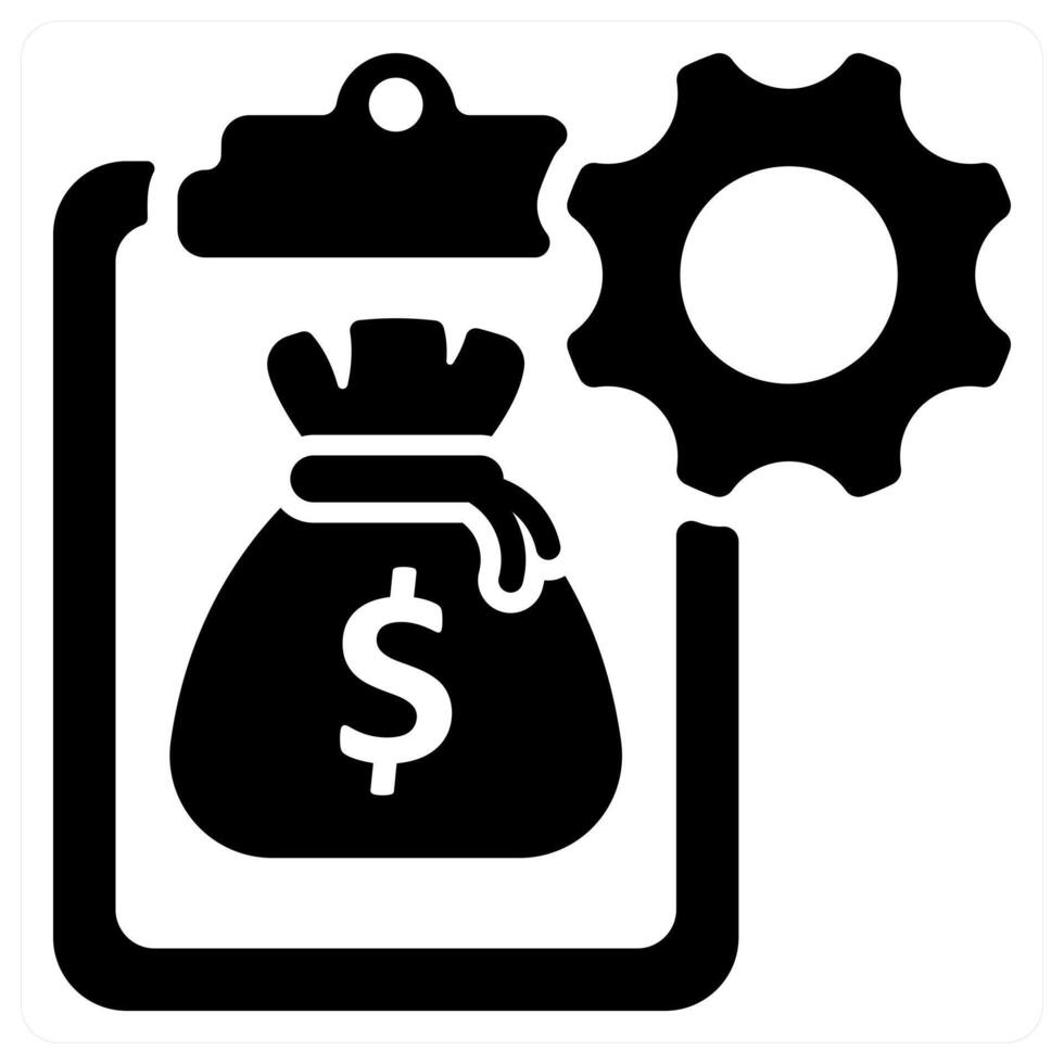 Budget Management icon concept in black color vector