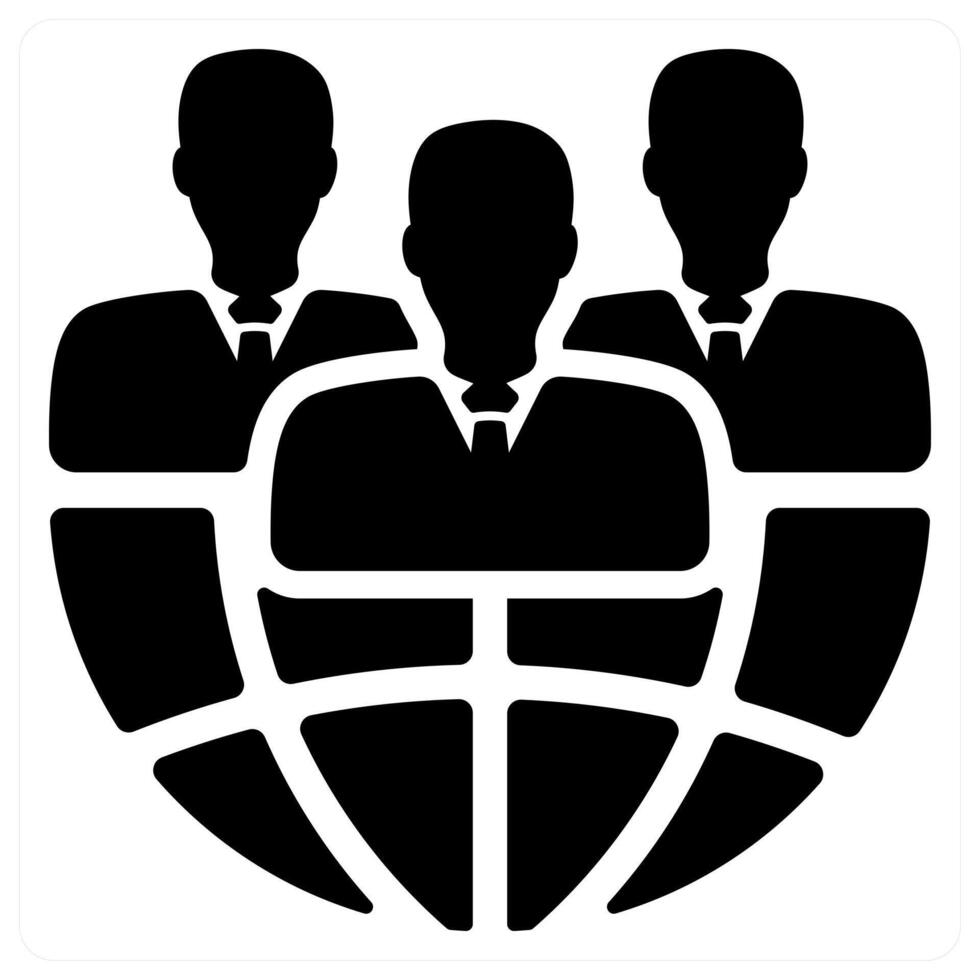 Global Business icon concept in black color vector
