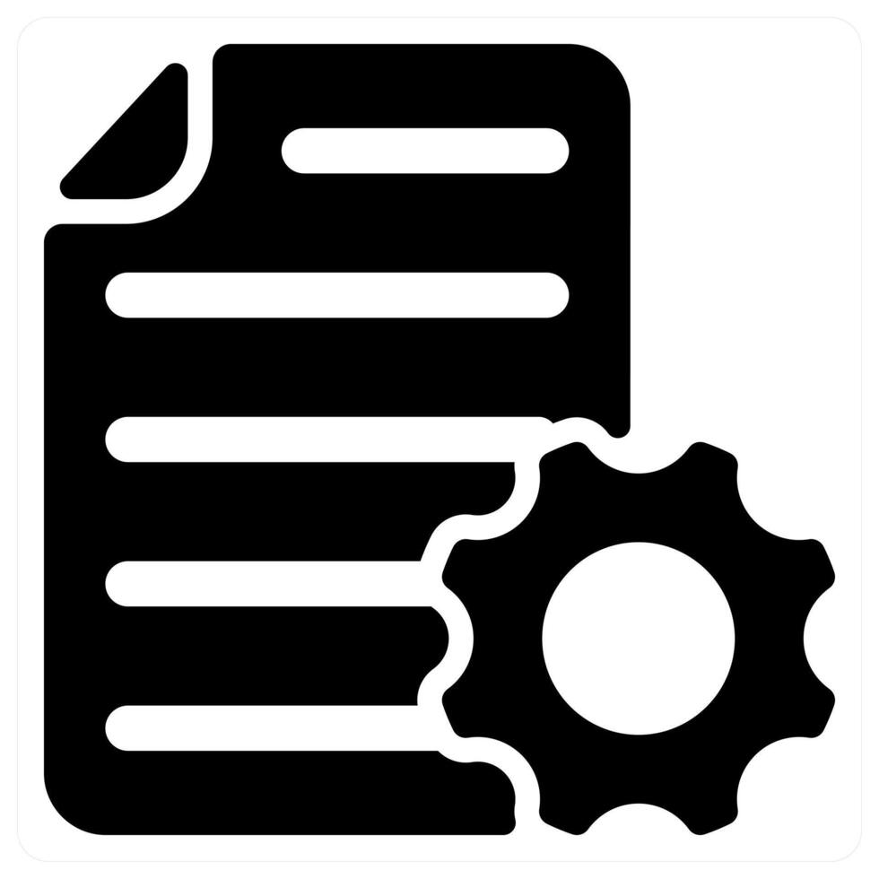 Document Settings icon concept in black color vector
