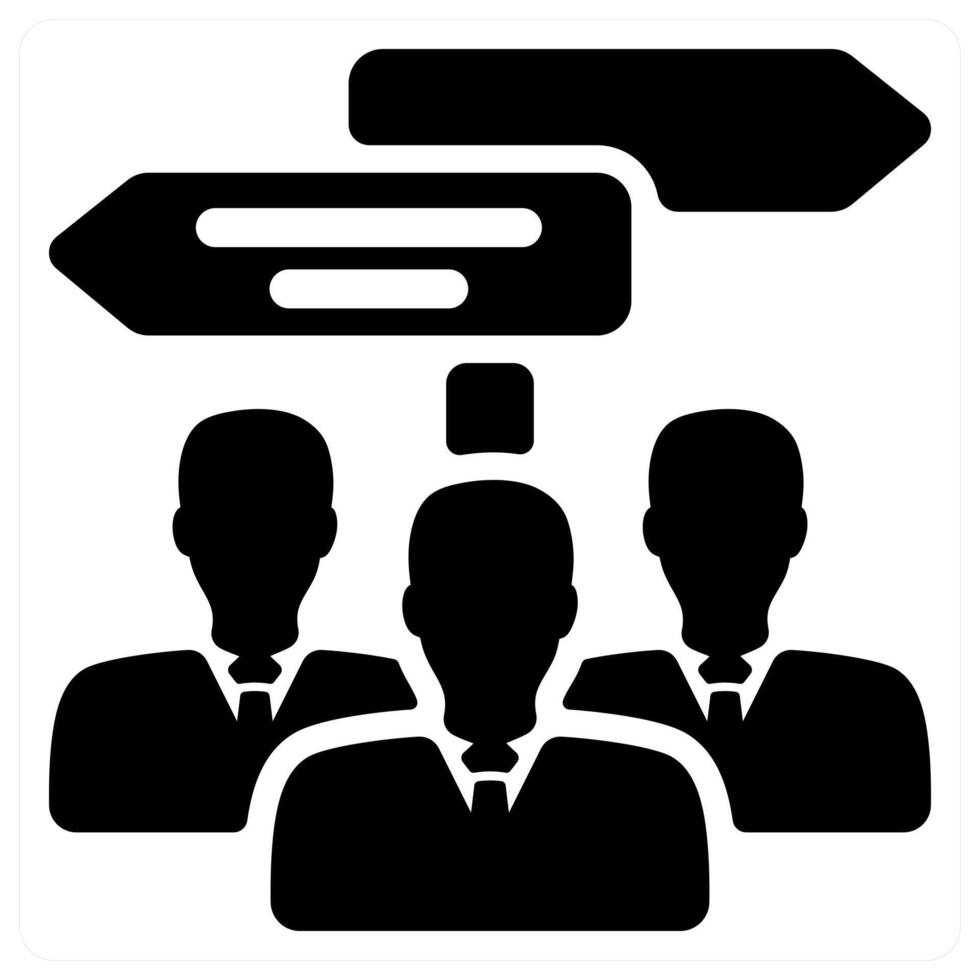 Team Decision icon concept in black color vector