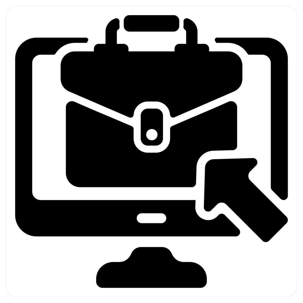 Job Seeking icon concept in black color vector