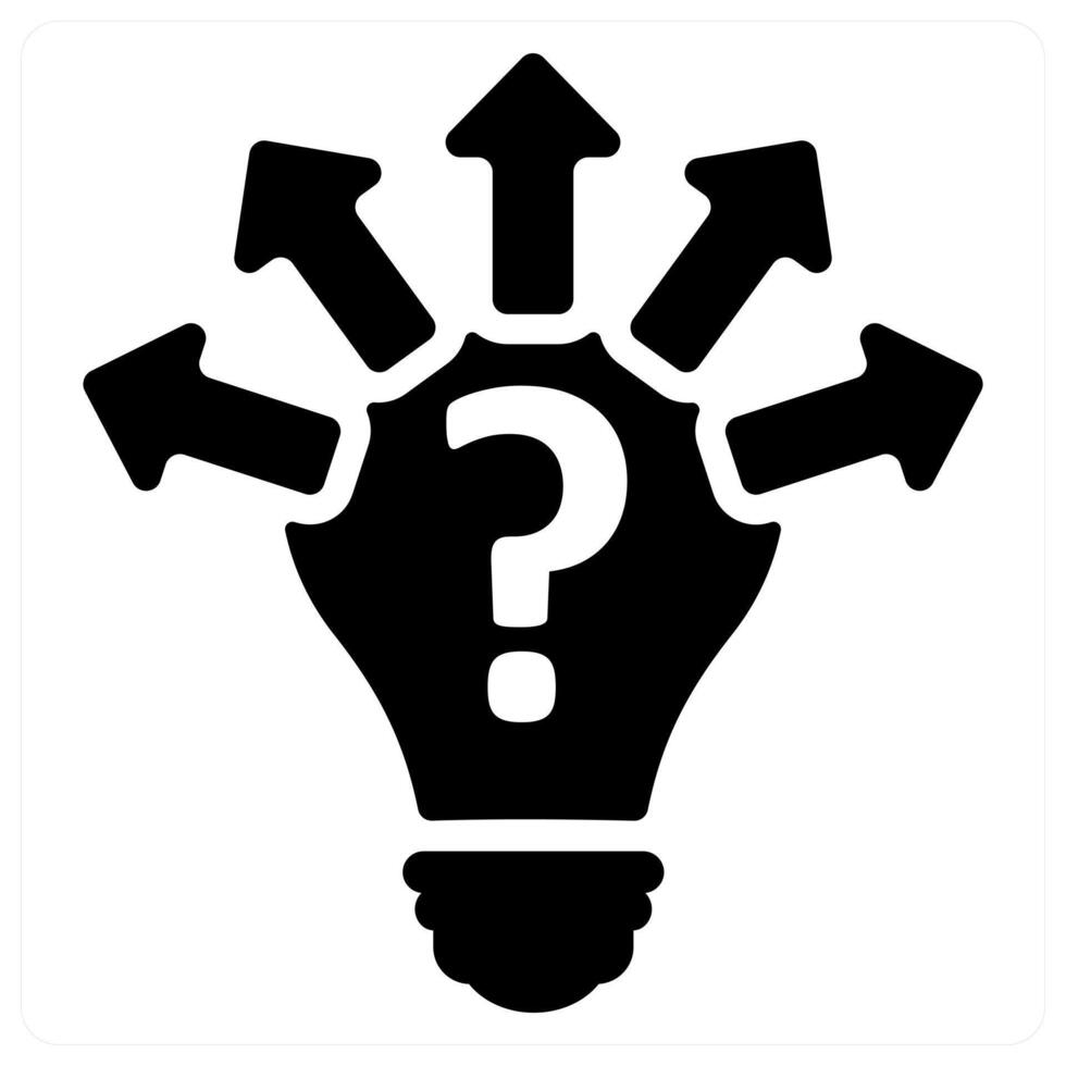 Uncertainty icon concept in black color vector