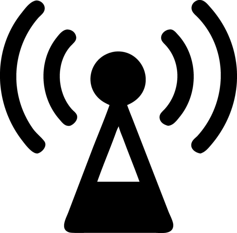 Creative Antenna Wave Icon Representation vector