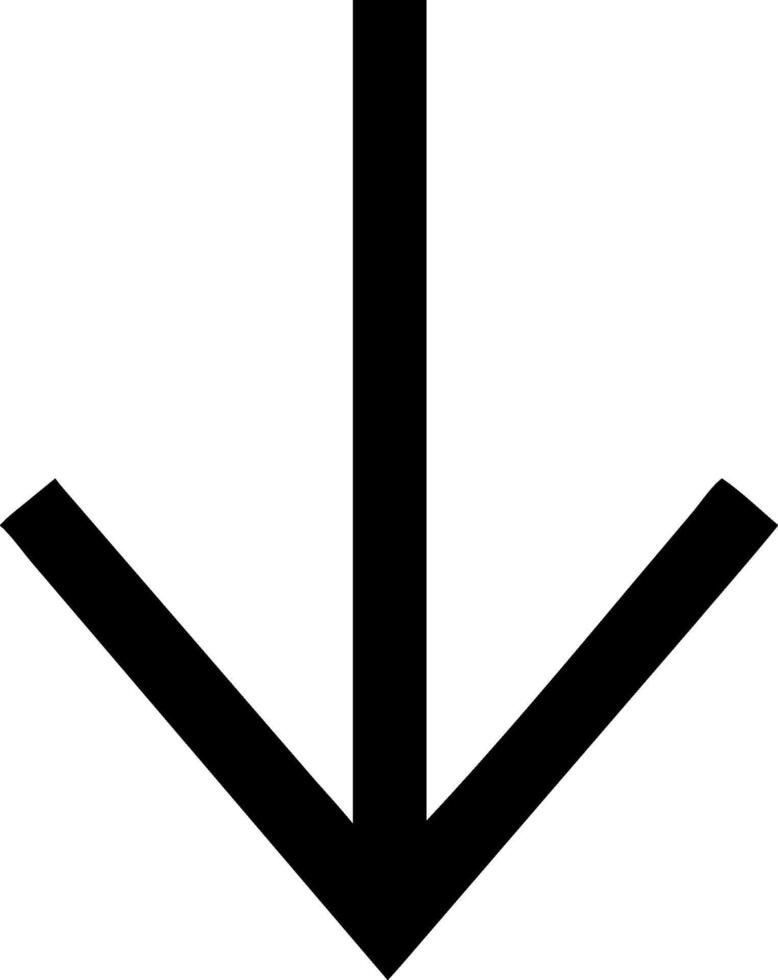 Simple Arrow Pointing Down Symbol Set vector