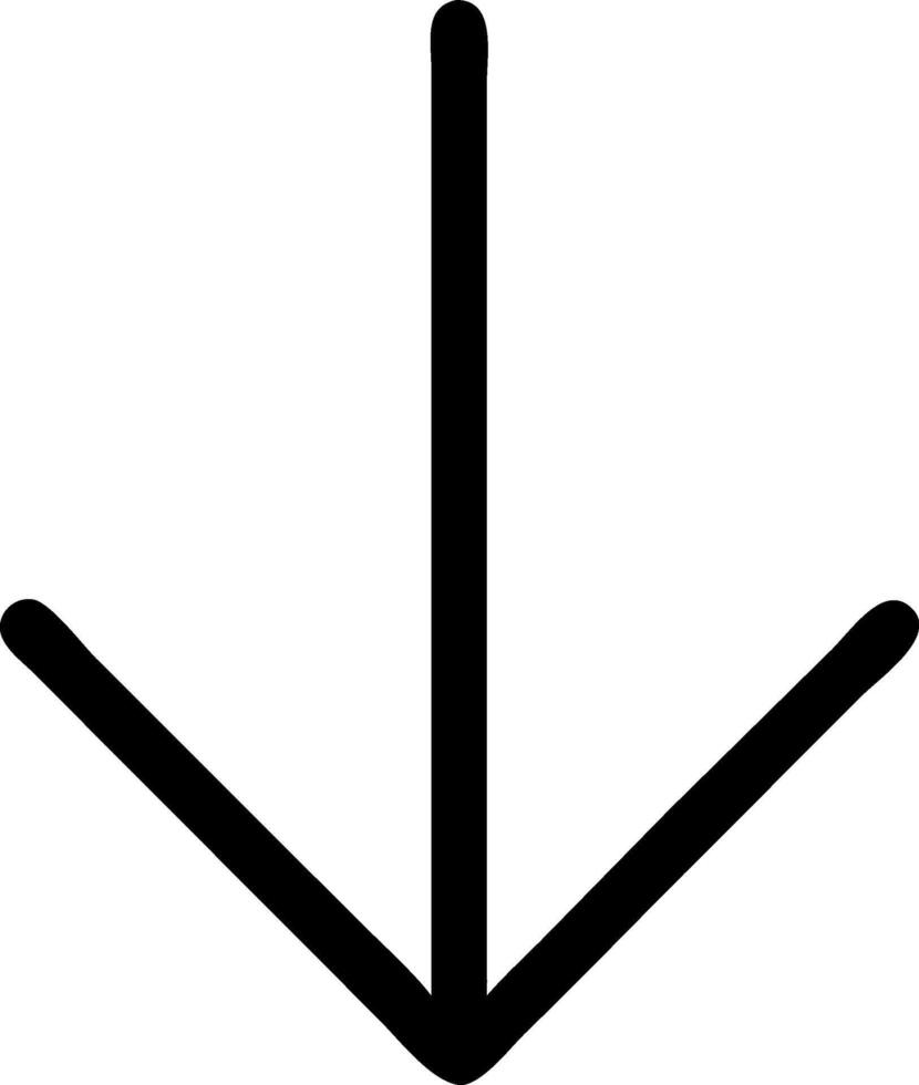 Minimalist Arrow Pointing Down Icon Concept vector
