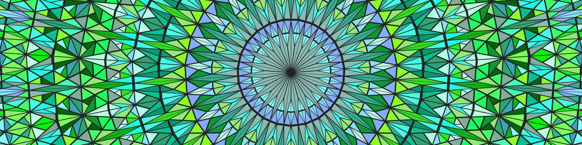 Dynamic colorful circular triangle mosaic background - abstract graphic from triangles vector