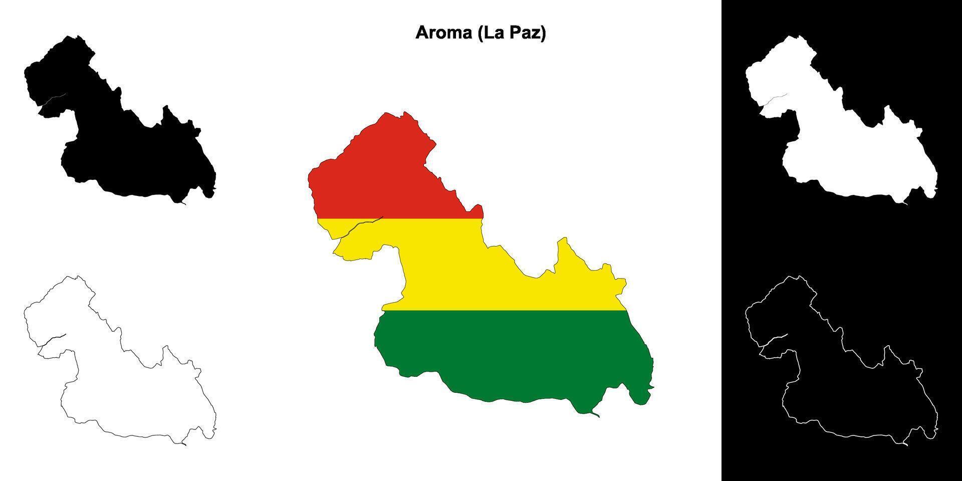 Aroma province outline map set vector