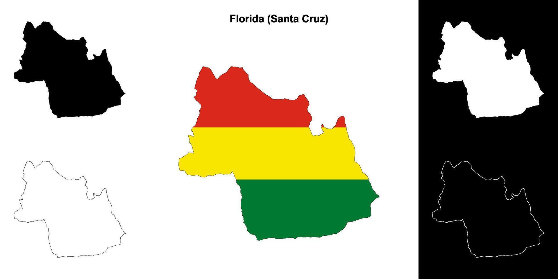 Florida province outline map set vector