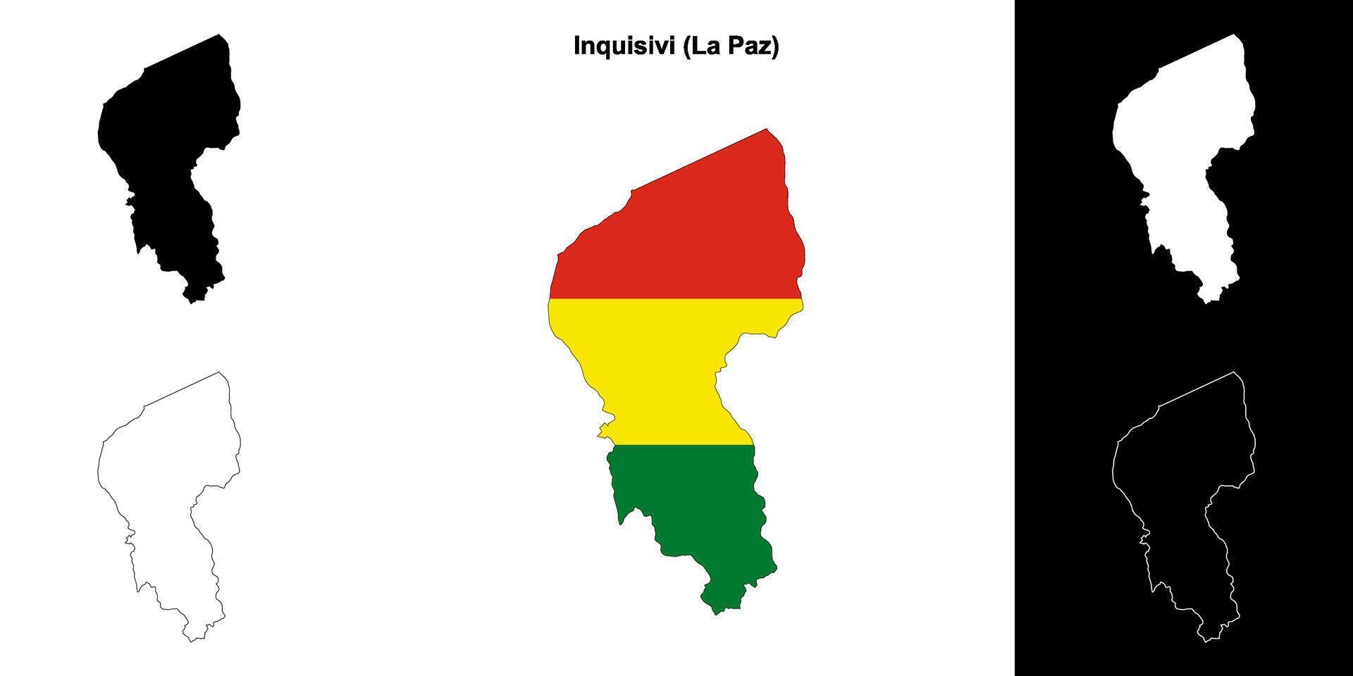 Inquisivi province outline map set vector
