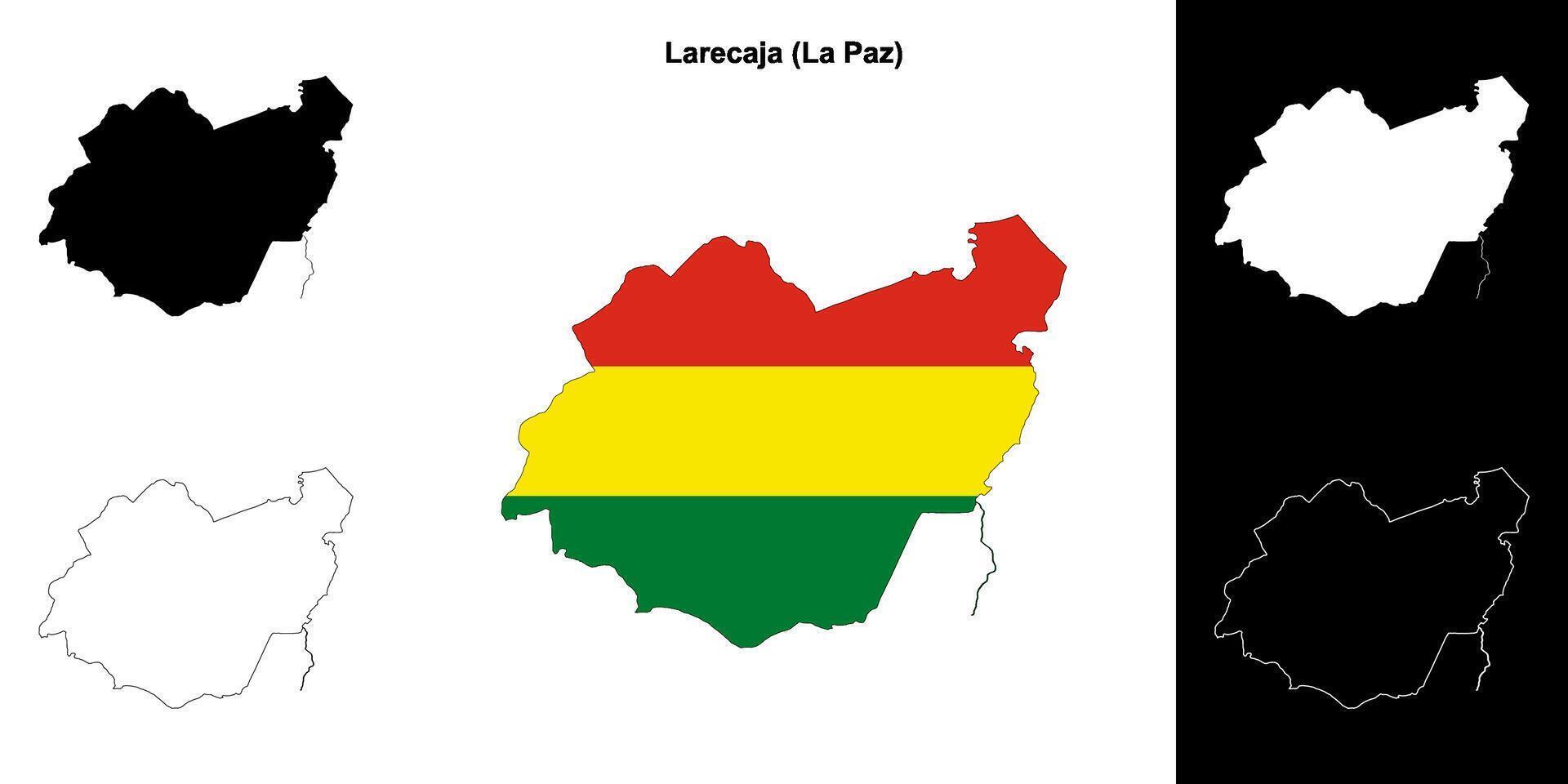 Larecaja province outline map set vector