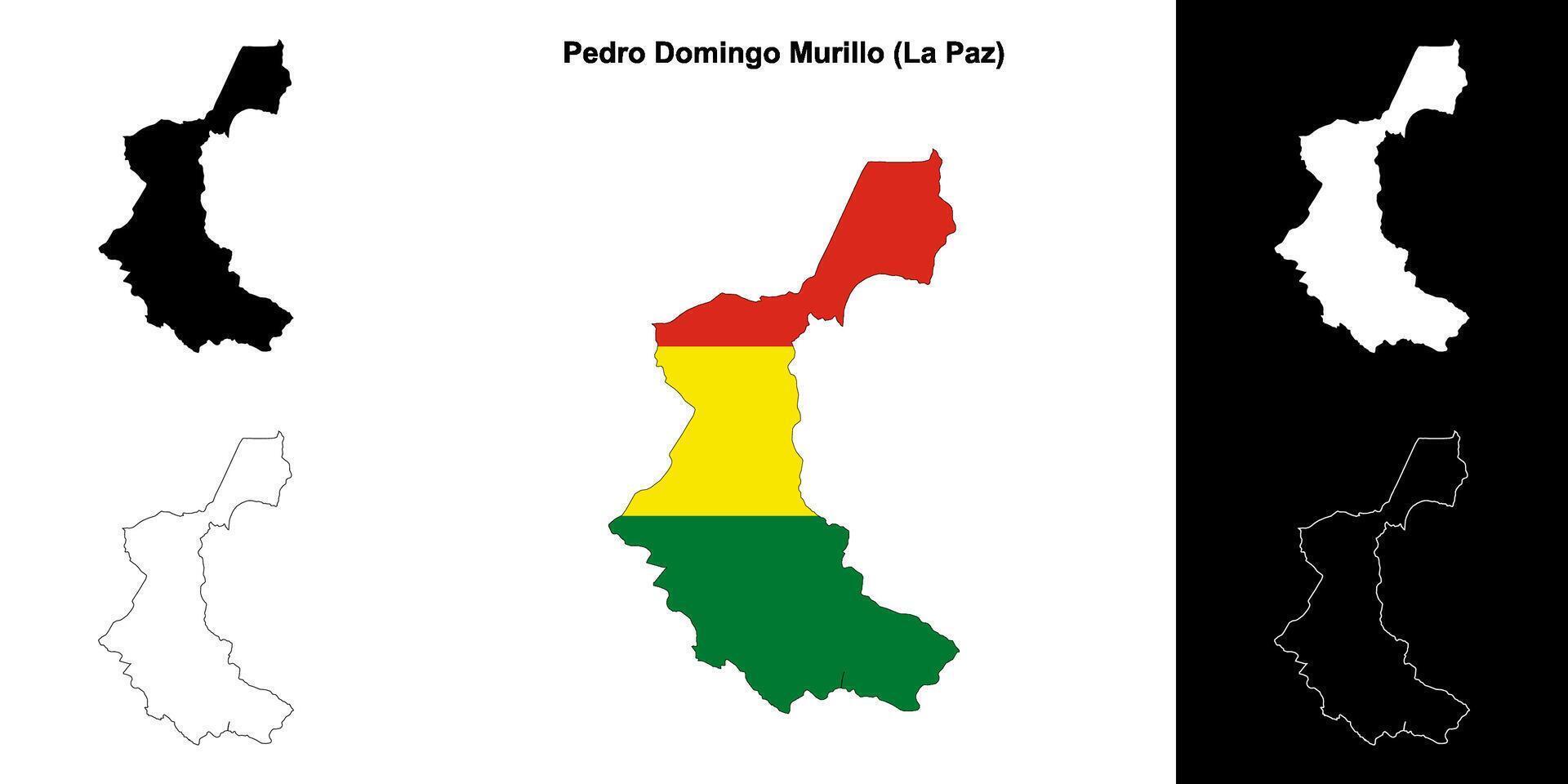 Pedro Domingo Murillo province outline map set vector