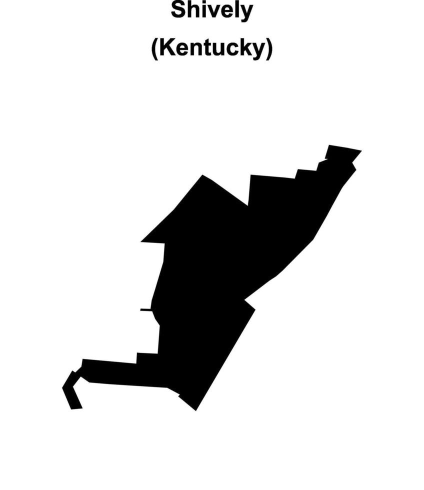 Shively, Kentucky blank outline map vector