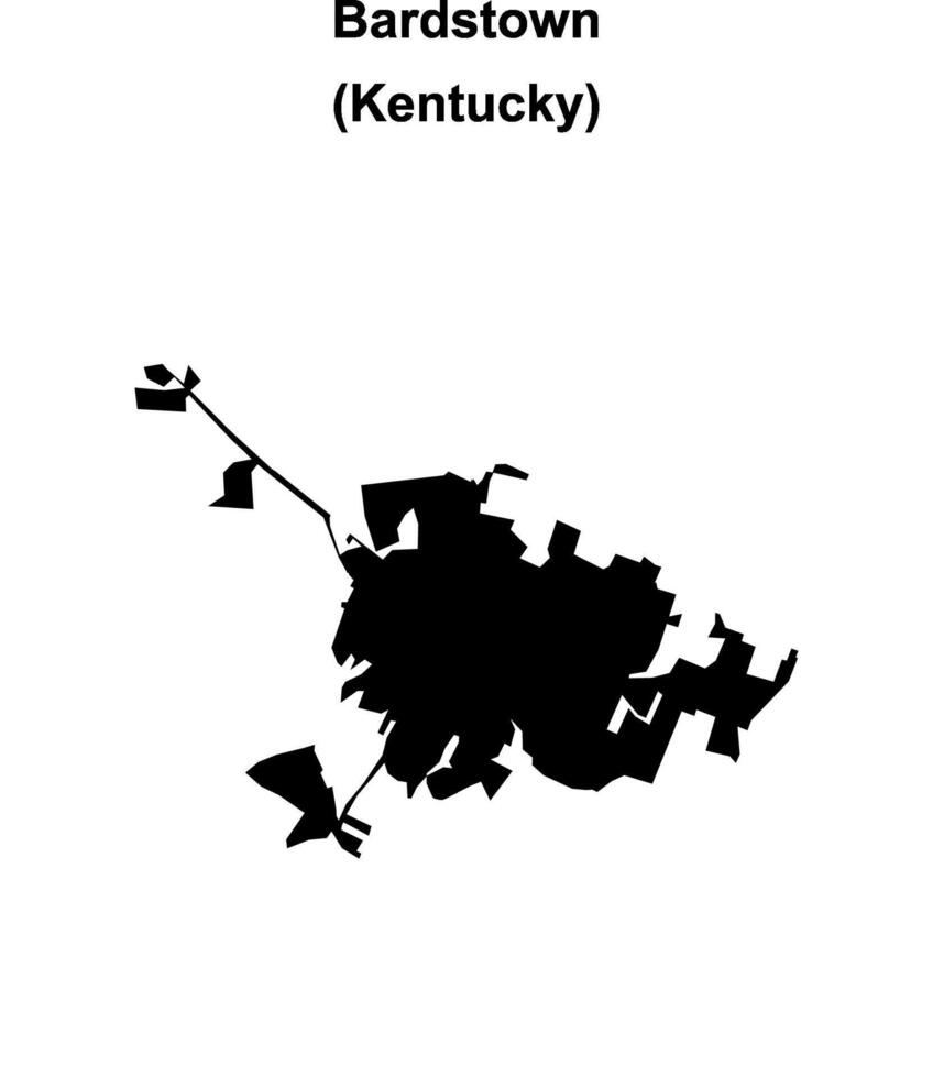 Bardstown, Kentucky blank outline map vector