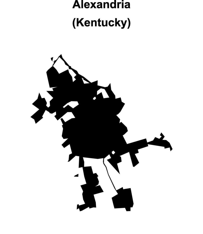 Alexandria, Kentucky blank outline map vector