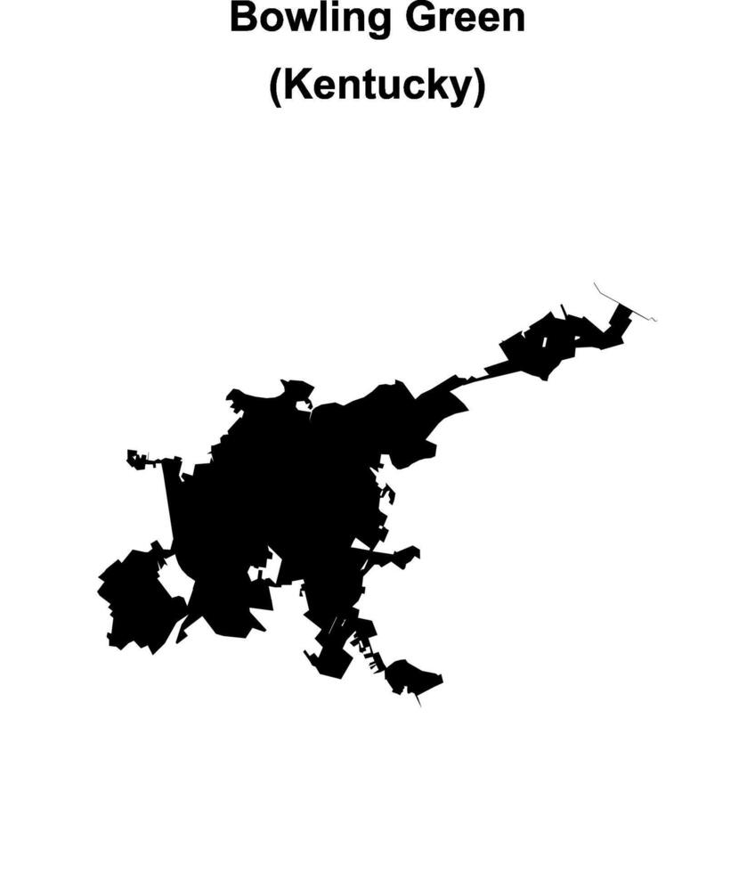 Bowling Green, Kentucky blank outline map vector