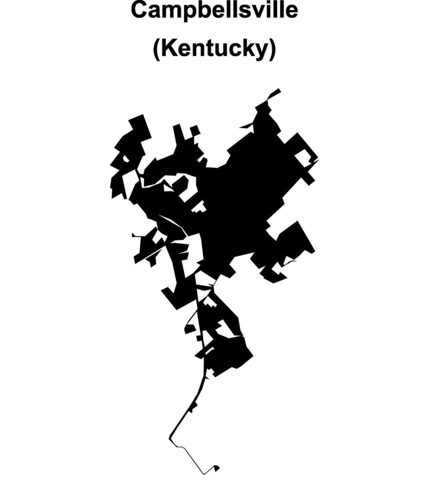 Campbellsville, Kentucky blank outline map vector