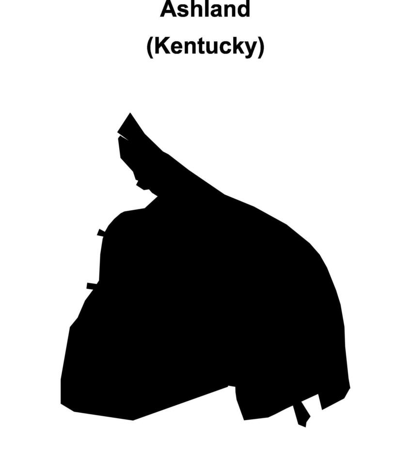 Ashland, Kentucky blank outline map vector