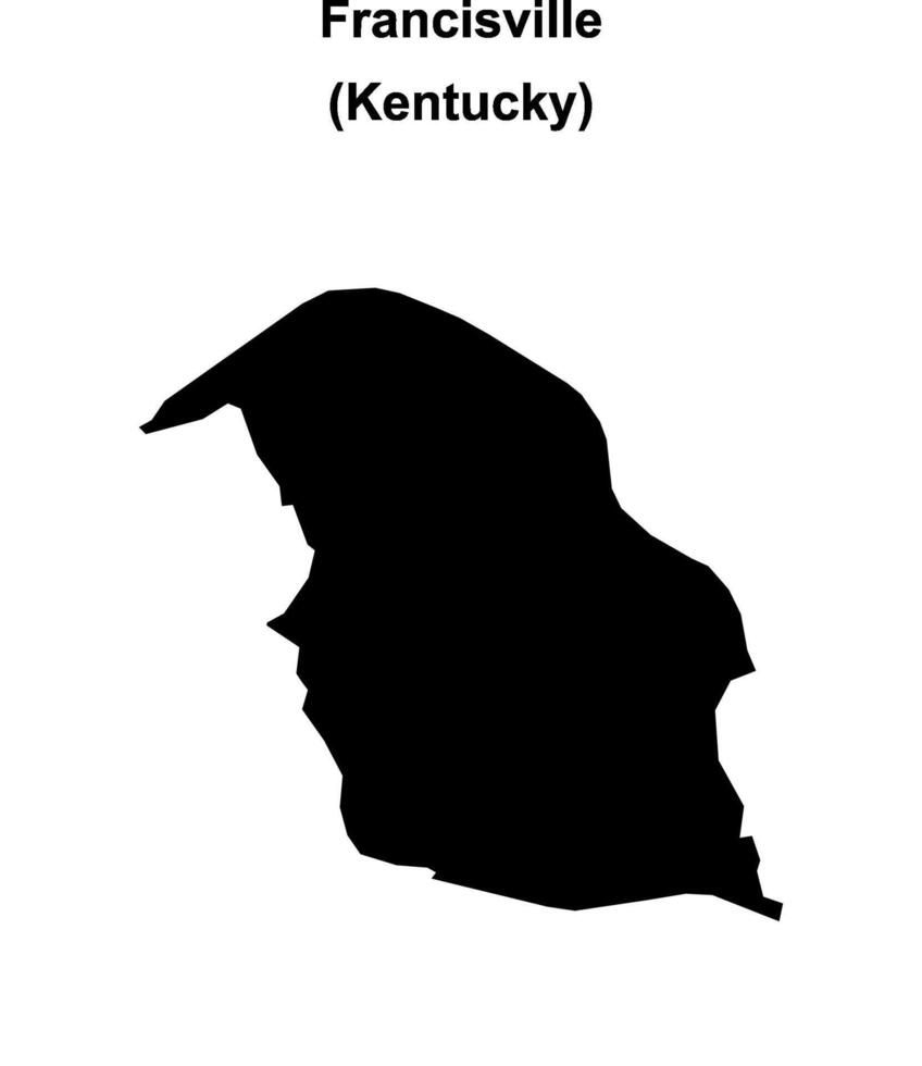 Francisville, Kentucky blank outline map vector