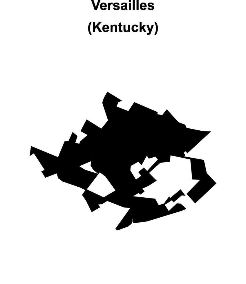 Versailles, Kentucky blank outline map vector