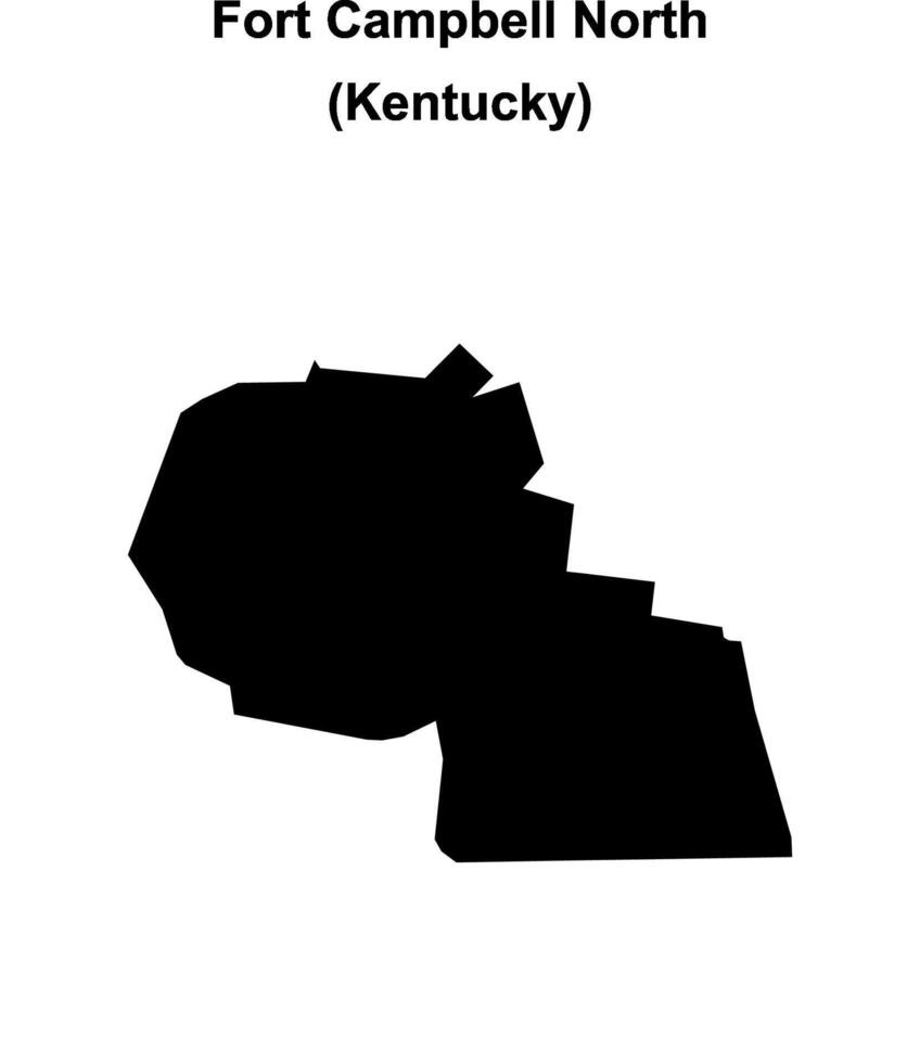 Fort Campbell North, Kentucky blank outline map vector