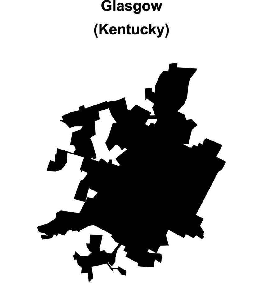 Glasgow, Kentucky blank outline map vector