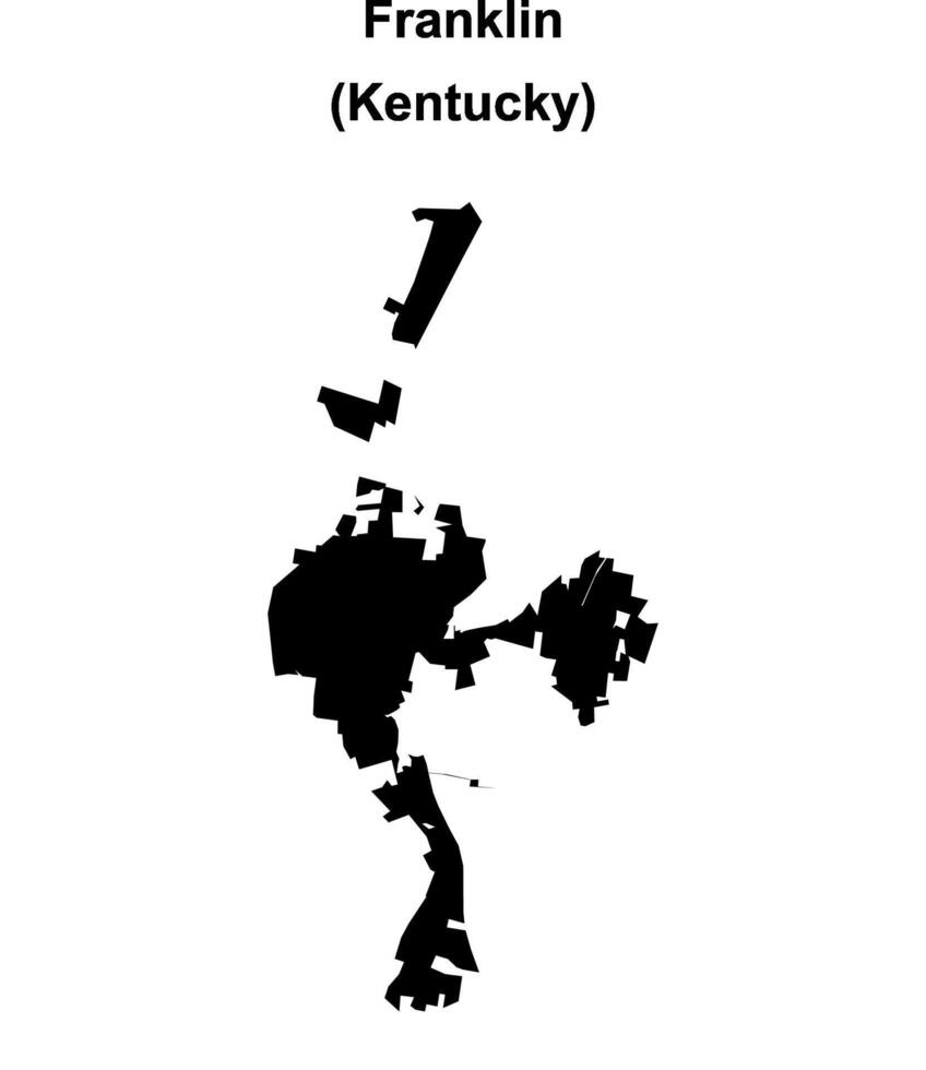 Franklin, Kentucky blank outline map vector
