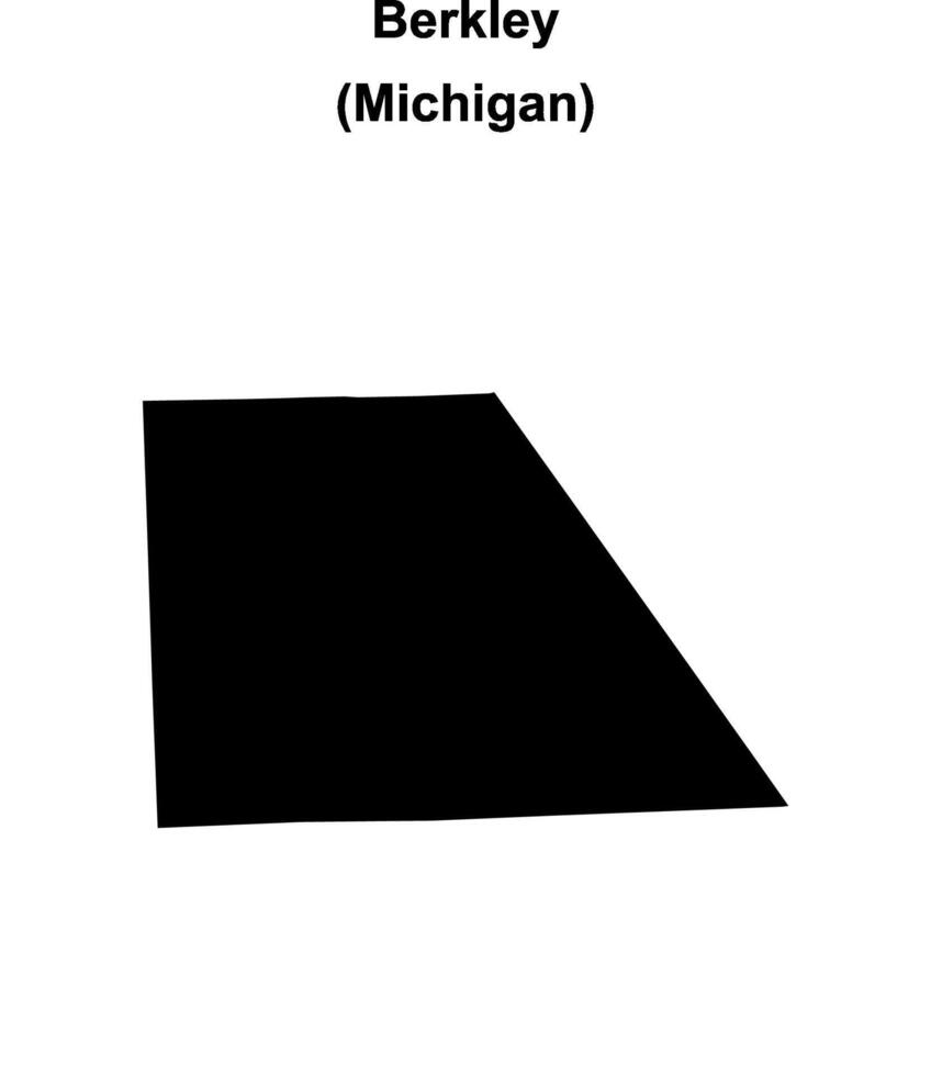 Berkley, Michigan blank outline map vector