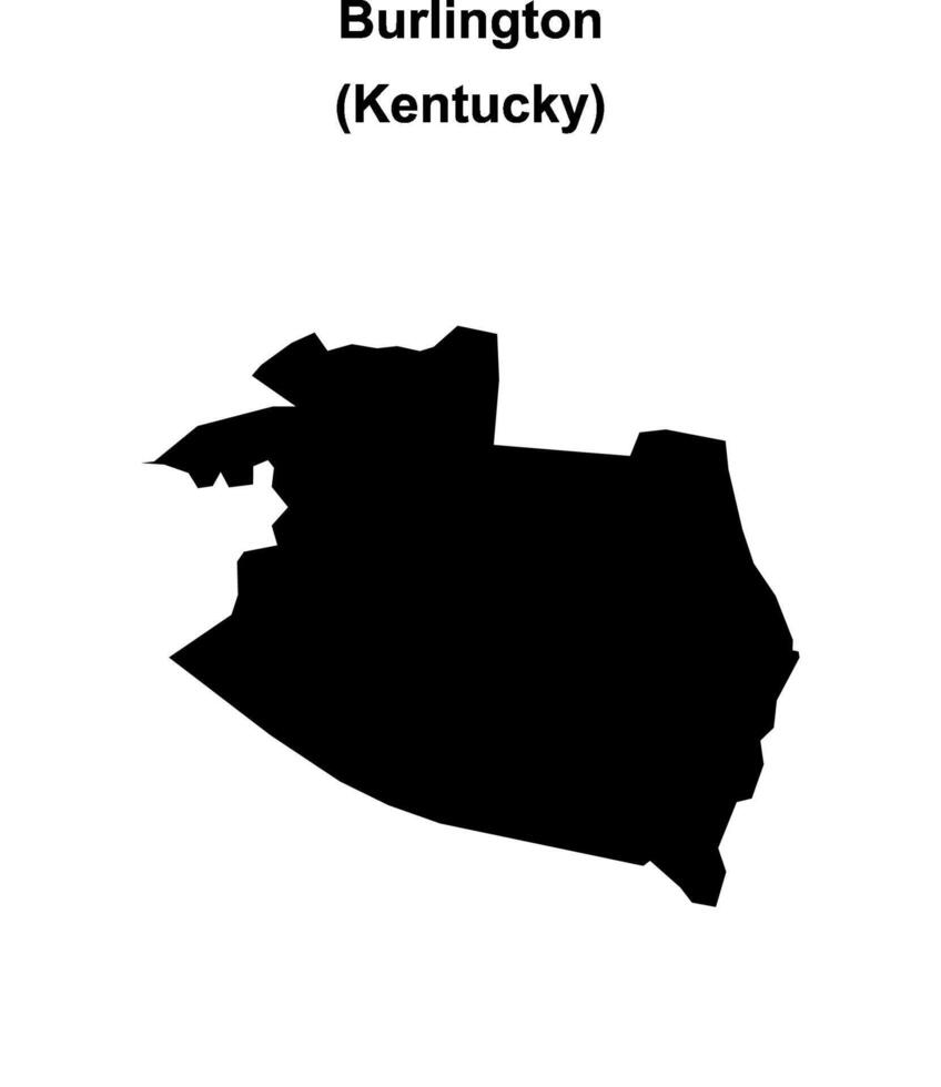 Burlington, Kentucky blank outline map vector