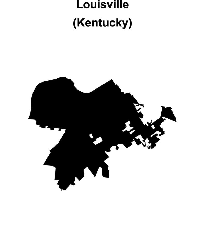 Louisville, Kentucky blank outline map vector