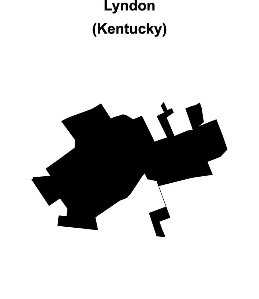 Lyndon, Kentucky blank outline map vector