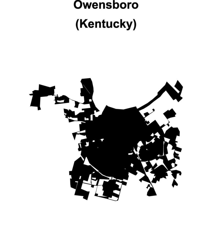 Owensboro, Kentucky blank outline map vector