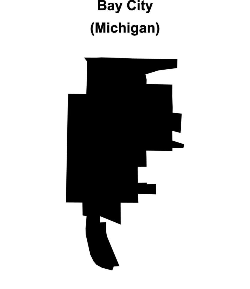 Bay City, Michigan blank outline map vector