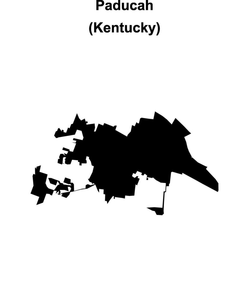 Paducah, Kentucky blank outline map vector