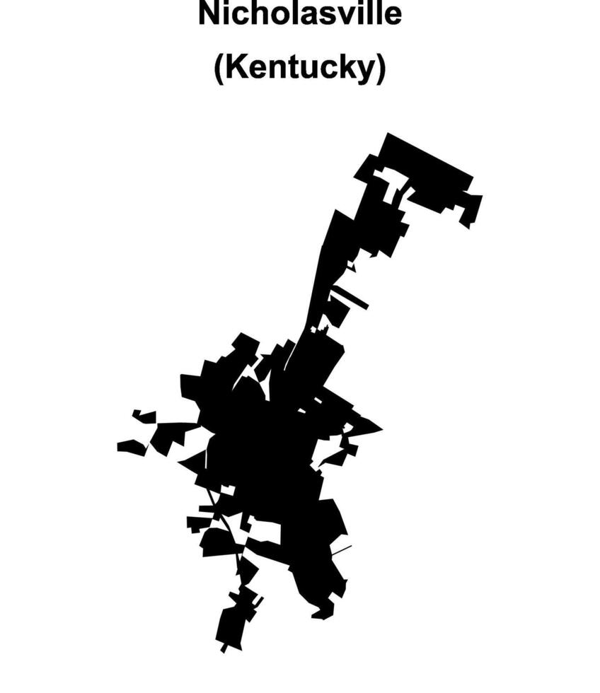 Nicholasville, Kentucky blank outline map vector
