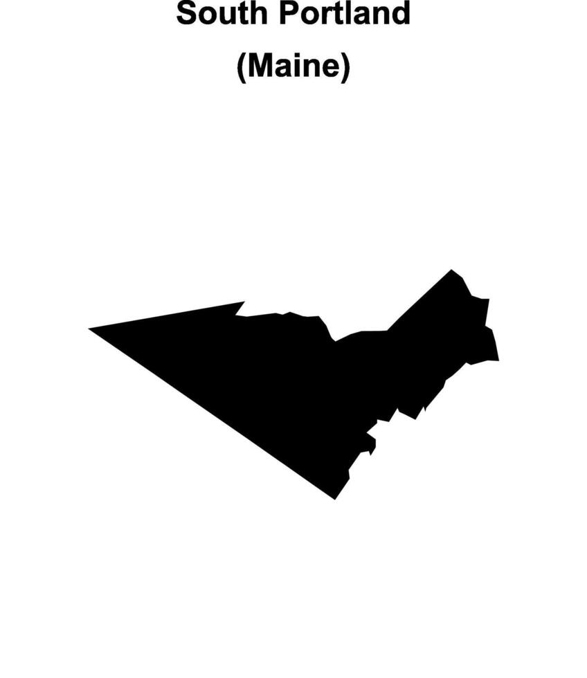 South Portland, Maine blank outline map vector