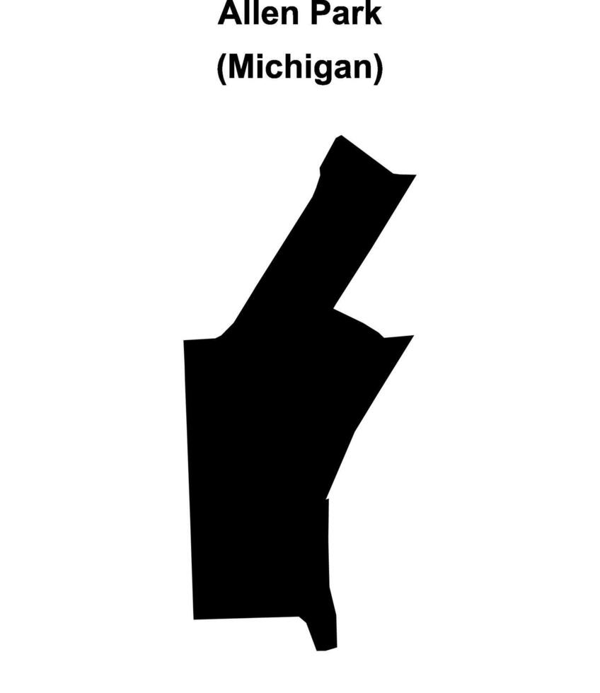 Allen Park, Michigan blank outline map vector
