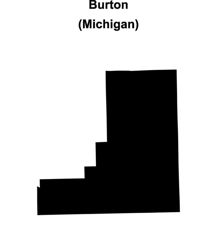 Burton, Michigan blank outline map vector