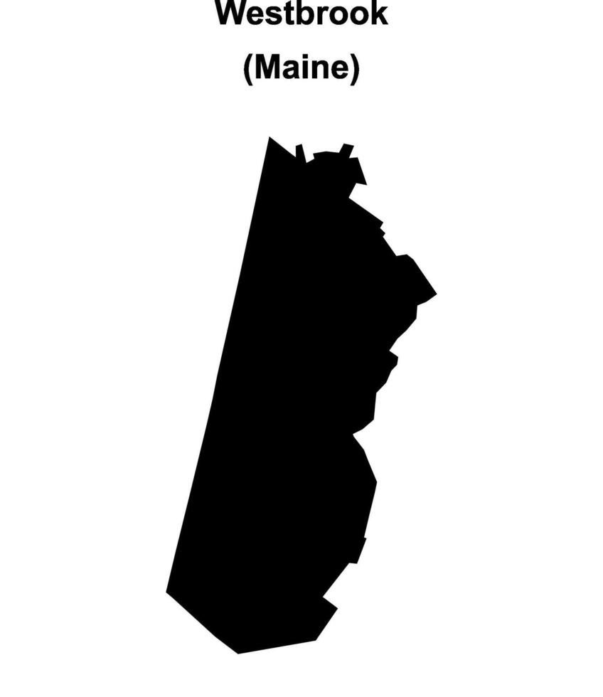 Westbrook, Maine blank outline map vector