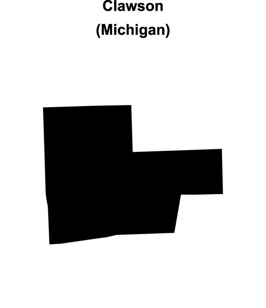 Clawson, Michigan blank outline map vector