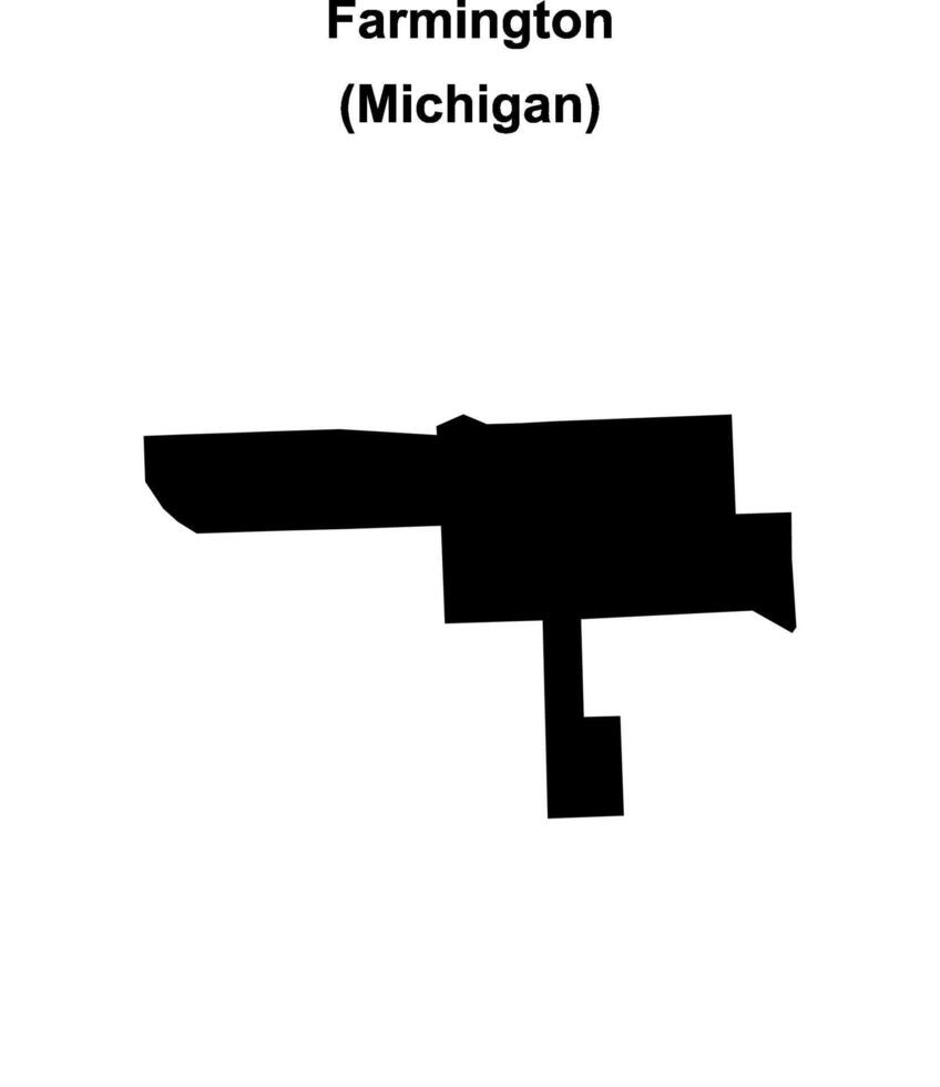 Farmington, Michigan blank outline map vector