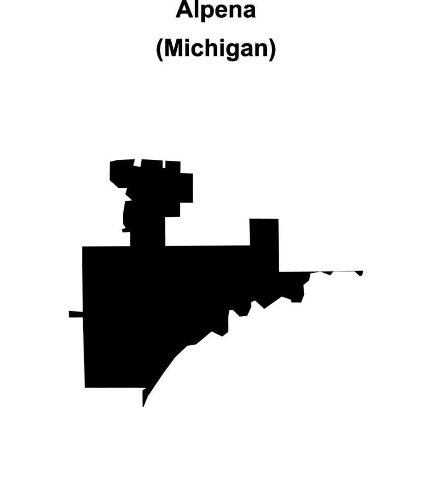 Alpena, Michigan blank outline map vector