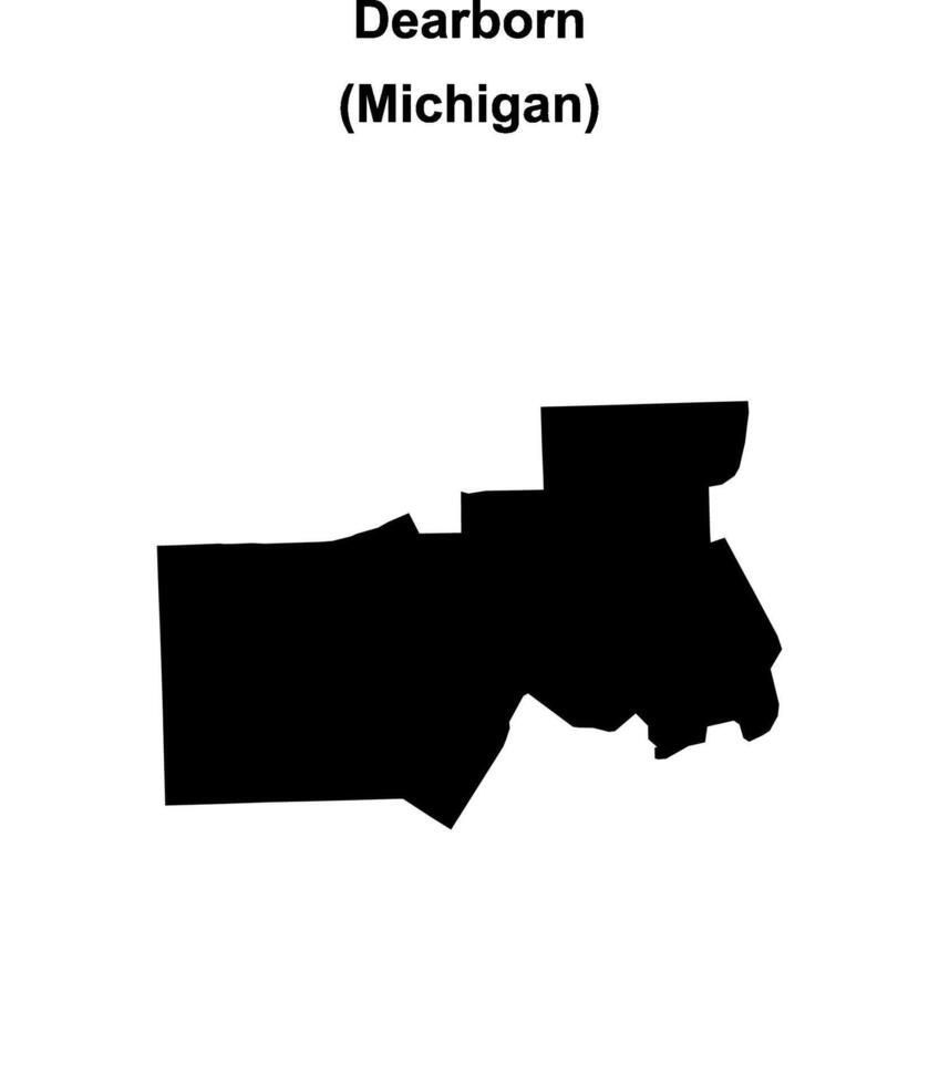 Dearborn, Michigan blank outline map vector