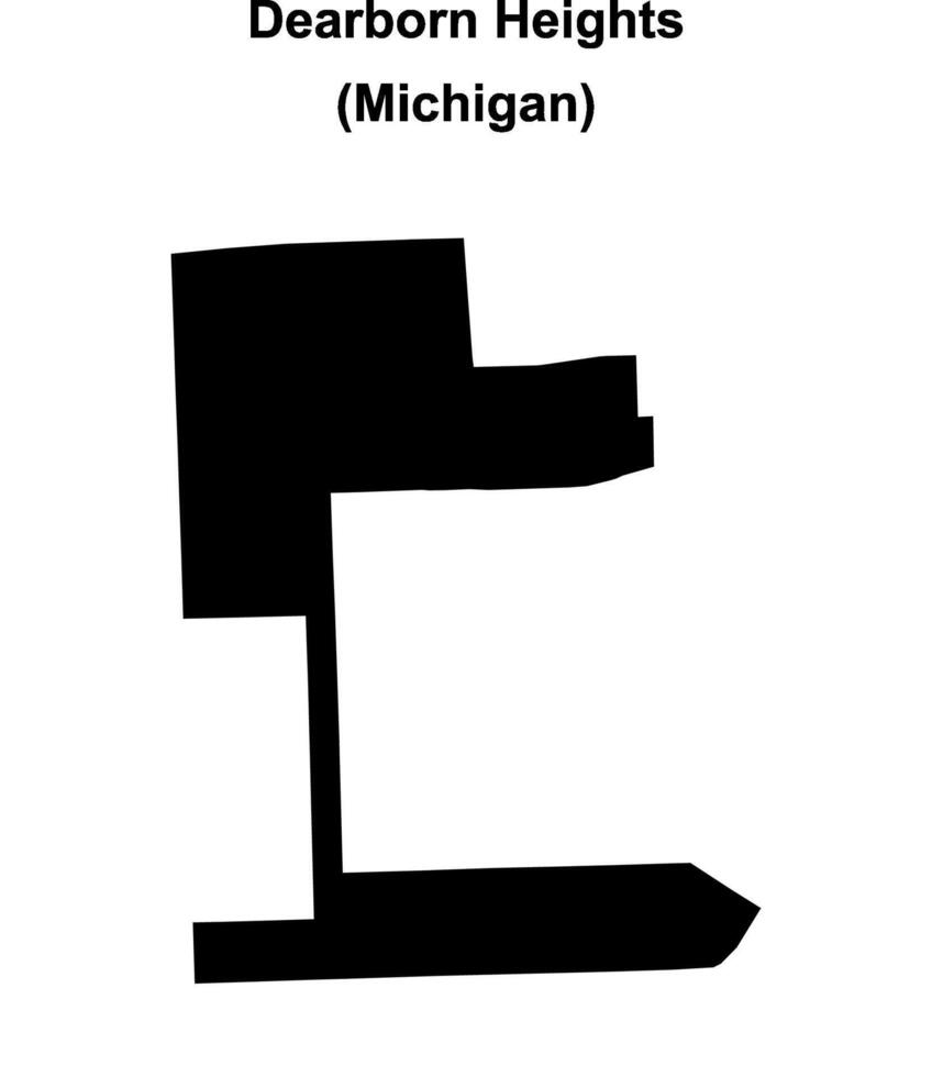 Dearborn Heights, Michigan blank outline map vector