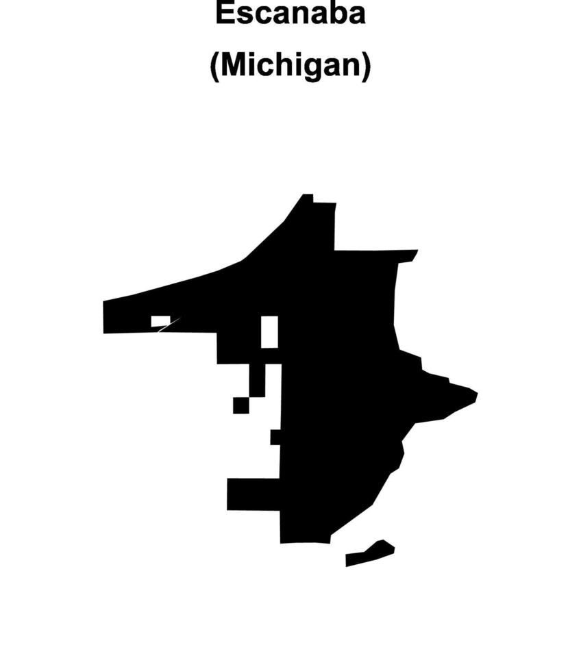 Escanaba, Michigan blank outline map vector
