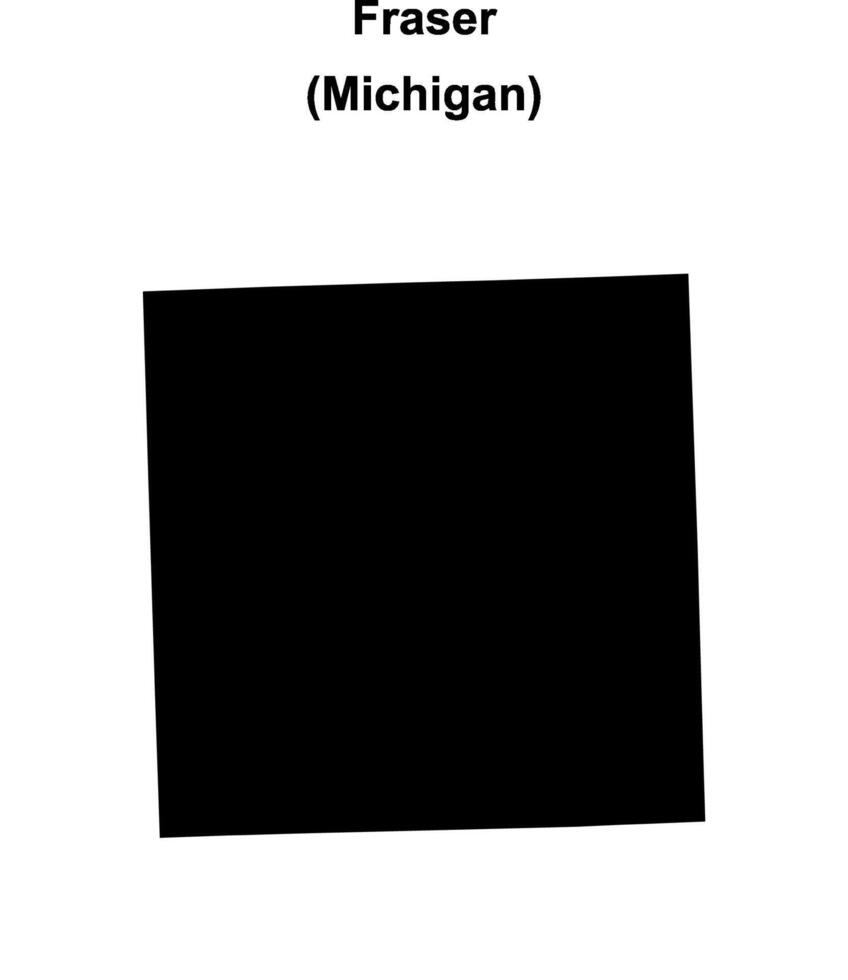 Fraser, Michigan blank outline map vector