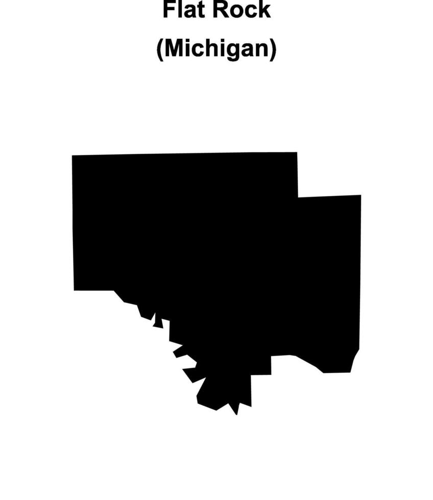 Flat Rock, Michigan blank outline map vector