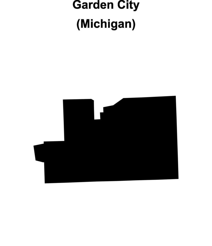 Garden City, Michigan blank outline map vector