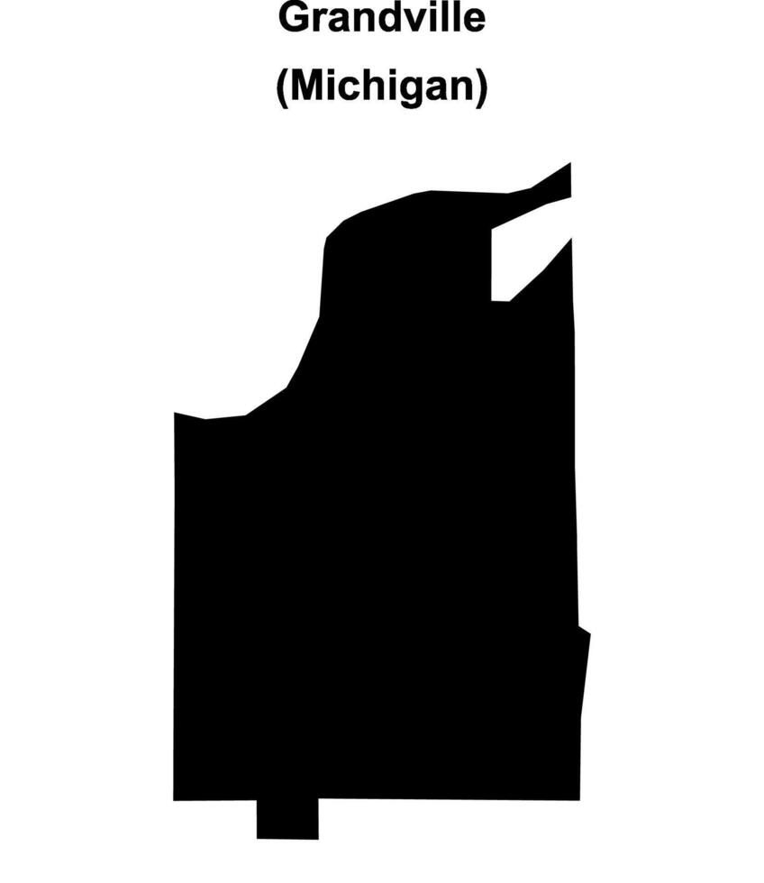 Grandville, Michigan blank outline map vector
